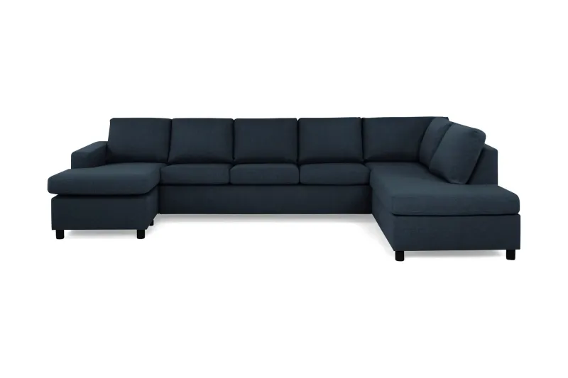Crazy 5-sits Högervänd U-formad X-Large Soffa med Divan och Schäslong i Tyg - Blå (Art.nr 139499) — Blå
