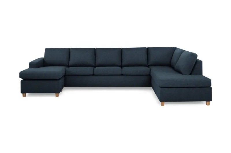 Crazy 5-sits Högervänd U-formad X-Large Soffa med Divan och Schäslong i Tyg - Blå (Art.nr 155734) — Blå
