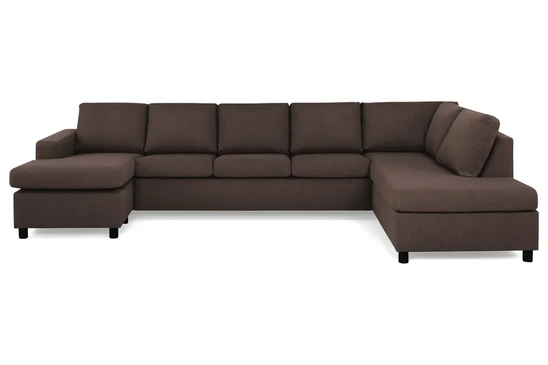 Crazy 5-sits Högervänd U-formad X-Large Soffa med Divan och Schäslong i Tyg - Brun (Art.nr 139498) — Brun