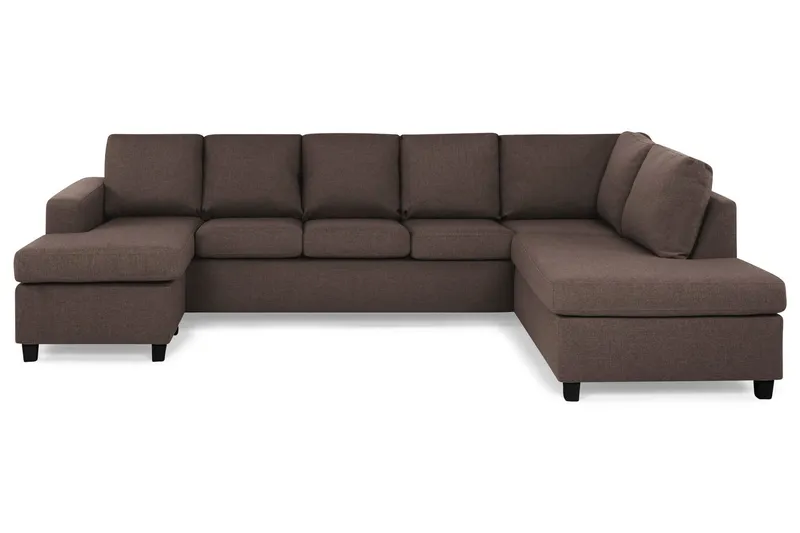 Crazy 5-sits Högervänd U-formad X-Large Soffa med Divan och Schäslong i Tyg - Brun (Art.nr 155600) — Brun