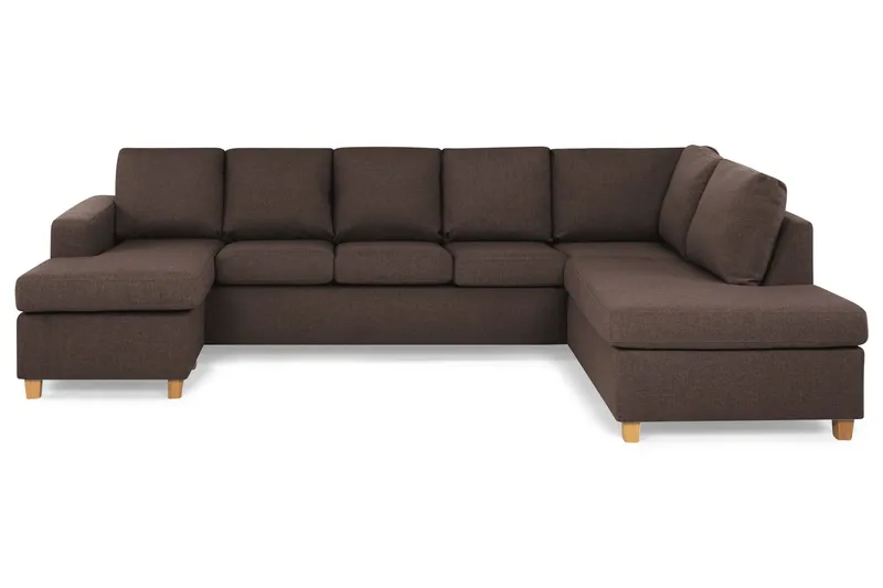 Crazy 5-sits Högervänd U-formad X-Large Soffa med Divan och Schäslong i Tyg - Brun (Art.nr 155601) — Brun