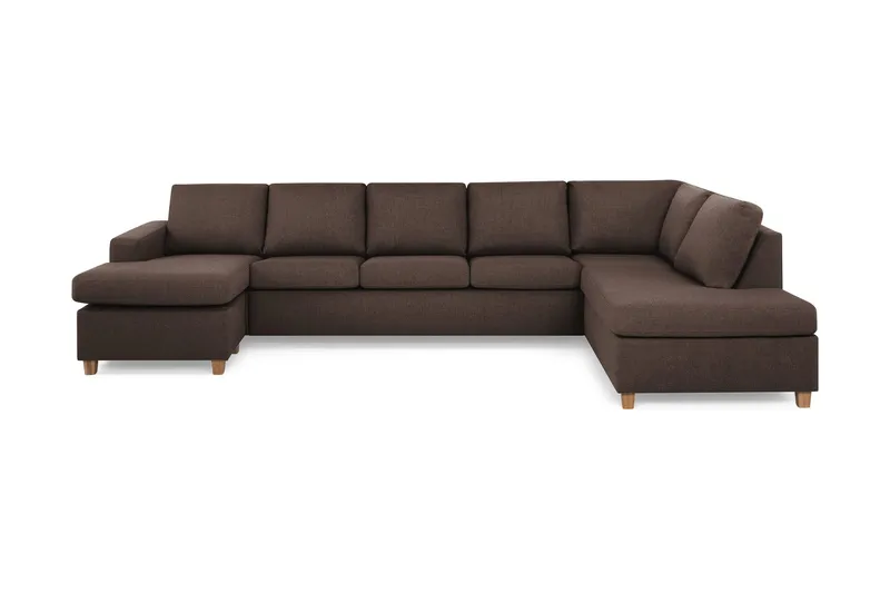 Crazy 5-sits Högervänd U-formad X-Large Soffa med Divan och Schäslong i Tyg - Brun (Art.nr 155605) — Brun