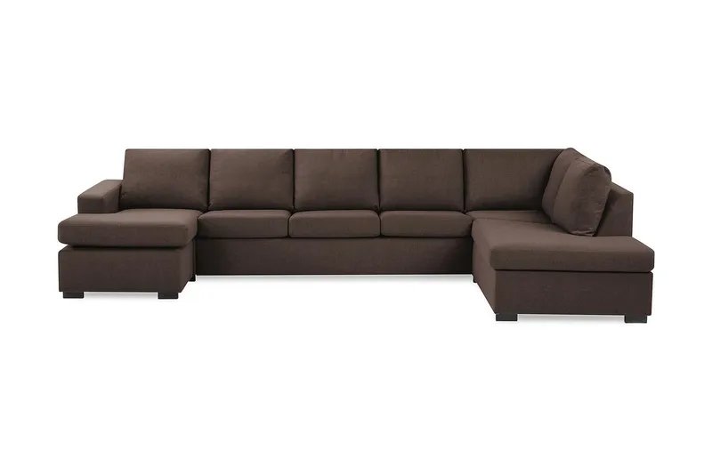 Crazy 5-sits Högervänd U-formad X-Large Soffa med Divan och Schäslong i Tyg - Brun (Art.nr 1791331) — Brun
