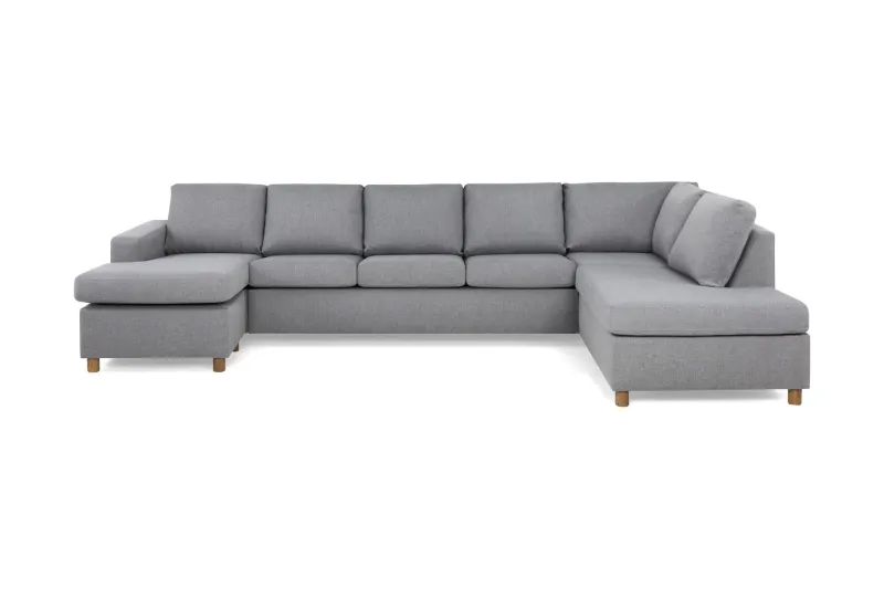 Crazy 5-sits Högervänd U-formad X-Large Soffa med Divan och Schäslong i Tyg - Grå (Art.nr 139275) — Basic Home