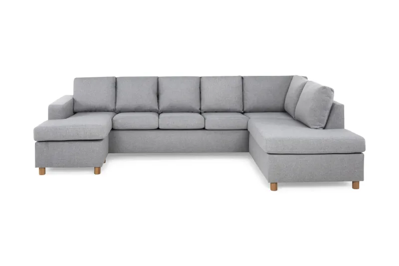 Crazy 5-sits Högervänd U-formad X-Large Soffa med Divan och Schäslong i Tyg - Grå (Art.nr 139371) — Grå