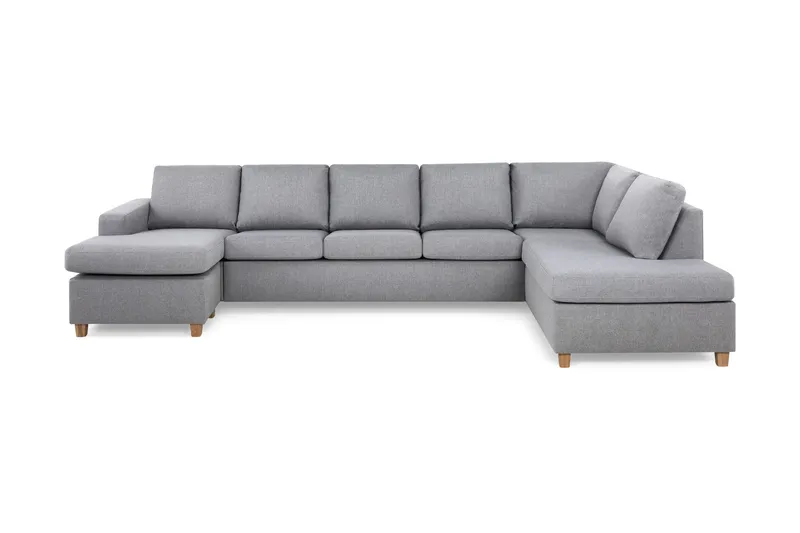 Crazy 5-sits Högervänd U-formad X-Large Soffa med Divan och Schäslong i Tyg - Grå (Art.nr 155679) — Basic Home