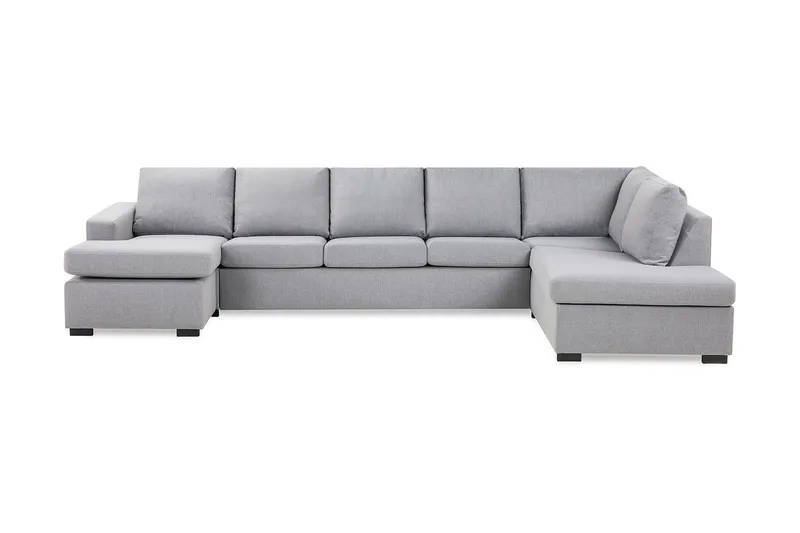 Crazy 5-sits Högervänd U-formad X-Large Soffa med Divan och Schäslong i Tyg - Grå (Art.nr 1791334) — Basic Home