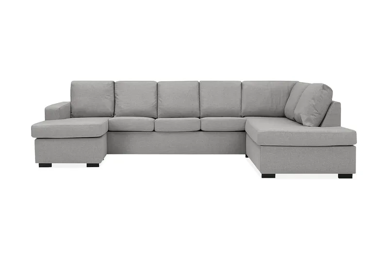 Crazy 5-sits Högervänd U-formad X-Large Soffa med Divan och Schäslong i Tyg - Grå (Art.nr 1792186) — Grå
