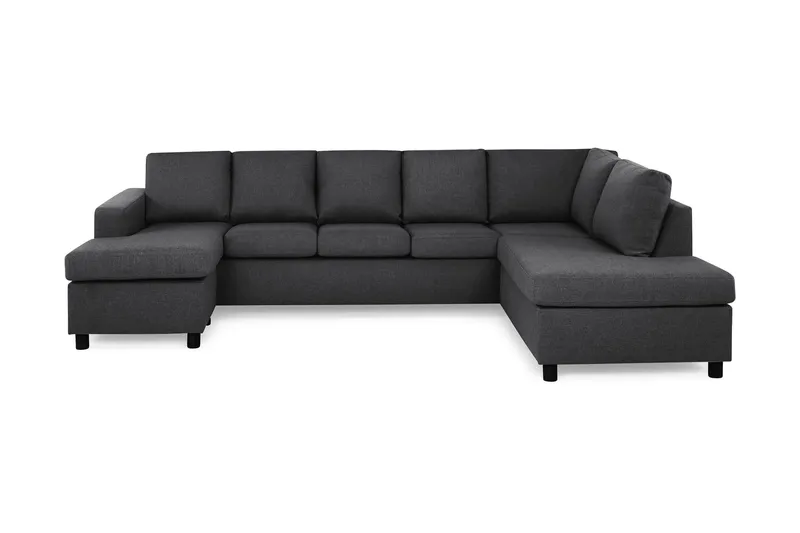 Crazy 5-sits Högervänd U-formad X-Large Soffa med Divan och Schäslong i Tyg - Mörkgrå (Art.nr 139148) — Mörkgrå