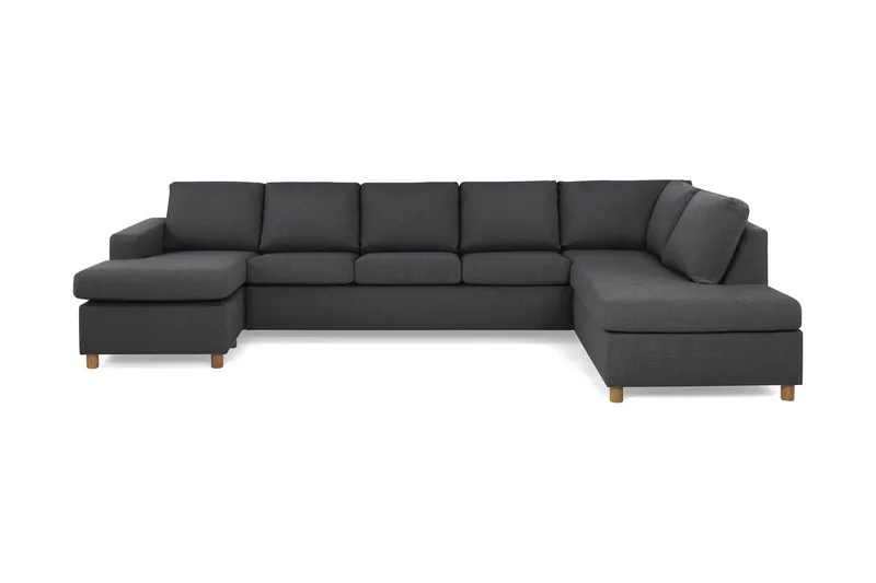 Crazy 5-sits Högervänd U-formad X-Large Soffa med Divan och Schäslong i Tyg - Mörkgrå (Art.nr 139274) — Mörkgrå