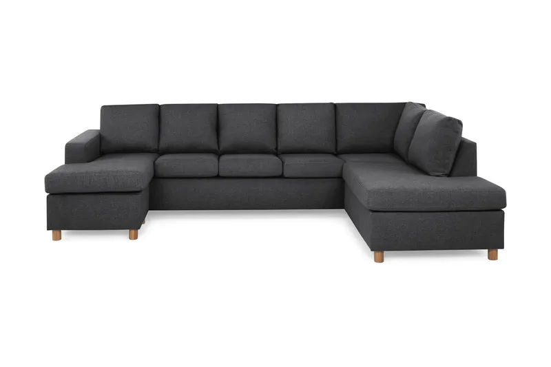 Crazy 5-sits Högervänd U-formad X-Large Soffa med Divan och Schäslong i Tyg - Mörkgrå (Art.nr 139370) — Mörkgrå