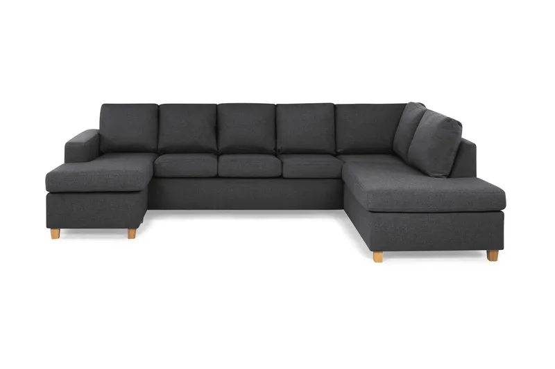 Crazy 5-sits Högervänd U-formad X-Large Soffa med Divan och Schäslong i Tyg - Mörkgrå (Art.nr 155788) — Mörkgrå