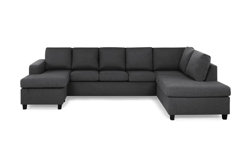 Crazy 5-sits Högervänd U-formad X-Large Soffa med Divan och Schäslong i Tyg - Mörkgrå (Art.nr 155789) — Mörkgrå