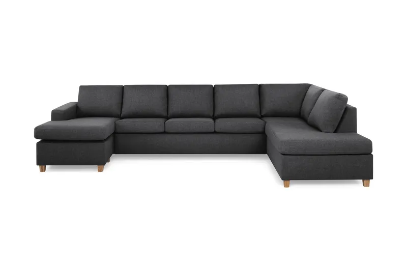 Crazy 5-sits Högervänd U-formad X-Large Soffa med Divan och Schäslong i Tyg - Mörkgrå (Art.nr 155792) — Mörkgrå