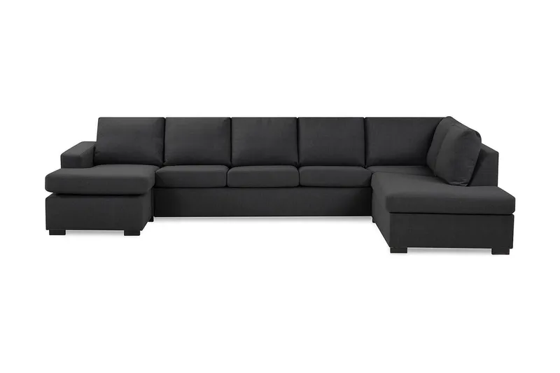 Crazy 5-sits Högervänd U-formad X-Large Soffa med Divan och Schäslong i Tyg - Mörkgrå (Art.nr 1791343) — Mörkgrå