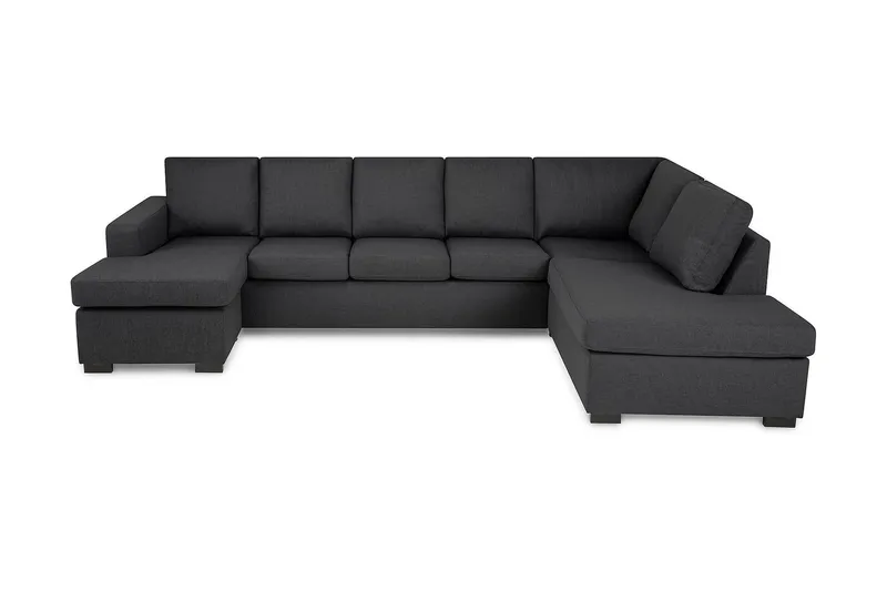 Crazy 5-sits Högervänd U-formad X-Large Soffa med Divan och Schäslong i Tyg - Mörkgrå (Art.nr 1792218) — Mörkgrå