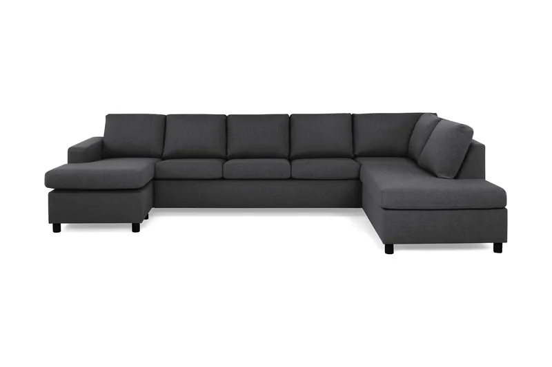 Crazy 5-sits Högervänd U-formad X-Large Soffa med Divan och Schäslong i Tyg - Mörkgrå (Art.nr 139052) — Mörkgrå