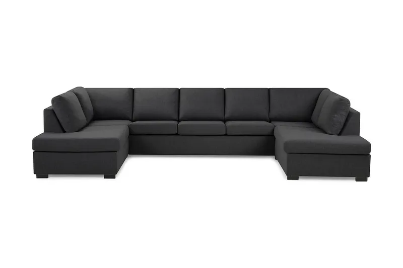 Crazy 5-sits U-formad Soffa med dubbelschäslong i Tyg - Mörkgrå (Art.nr 1791247) — Mörkgrå