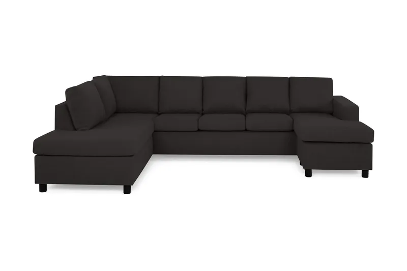 Crazy 5-sits Vänstervänd U-formad Soffa med Divan och Schäslong i Tyg - Antracit (Art.nr 139584) — Basic Home