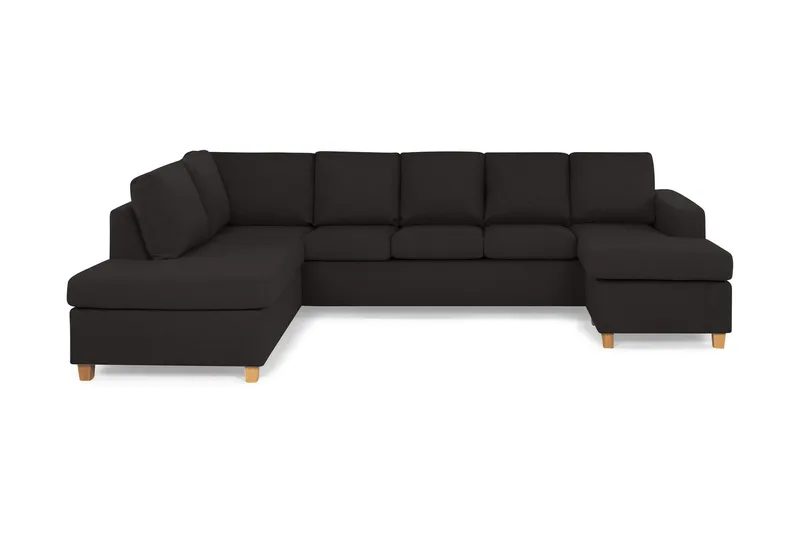 Crazy 5-sits Vänstervänd U-formad Soffa med Divan och Schäslong i Tyg - Antracit (Art.nr 155490) — Basic Home