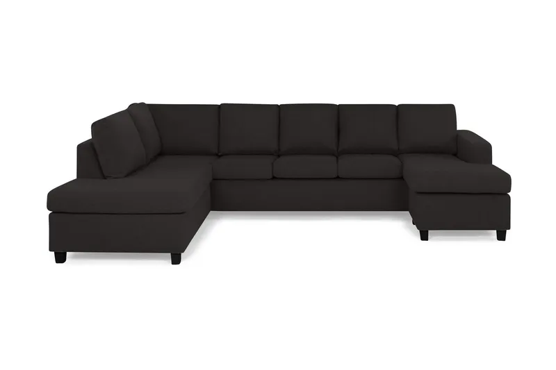 Crazy 5-sits Vänstervänd U-formad Soffa med Divan och Schäslong i Tyg - Antracit (Art.nr 155491) — Basic Home