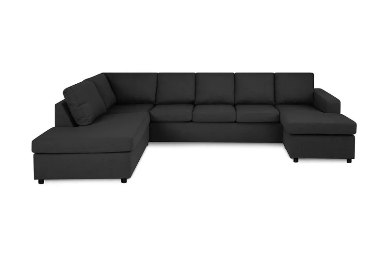 Crazy 5-sits Vänstervänd U-formad Soffa med Divan och Schäslong i Tyg - Antracit (Art.nr 1792225) — Basic Home