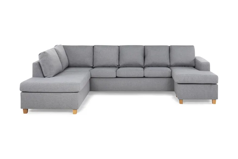 Crazy 5-sits Vänstervänd U-formad Soffa med Divan och Schäslong i Tyg - Grå (Art.nr 155677) — Grå