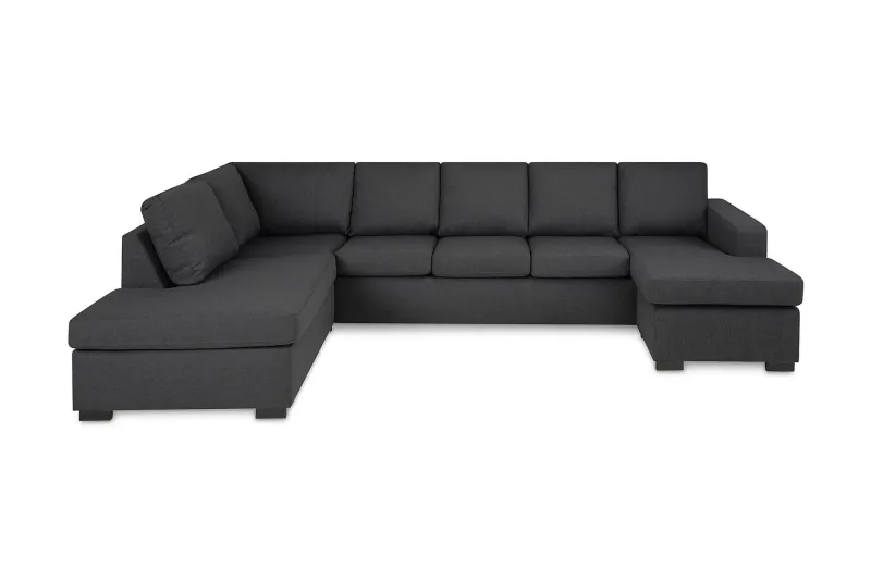 Crazy 5-sits Vänstervänd U-formad Soffa med Divan och Schäslong i Tyg - Mörkgrå (Art.nr 1792266) — Mörkgrå
