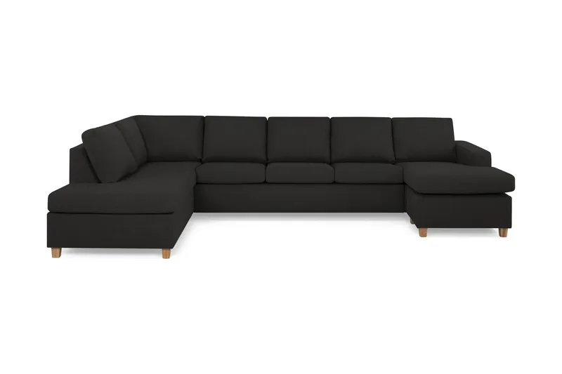 Crazy 5-sits Vänstervänd U-formad X-Large Soffa med Divan och Schäslong i Tyg - Antracit (Art.nr 139279) — Basic Home