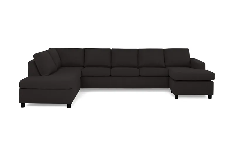 Crazy 5-sits Vänstervänd U-formad X-Large Soffa med Divan och Schäslong i Tyg - Antracit (Art.nr 139501) — Basic Home