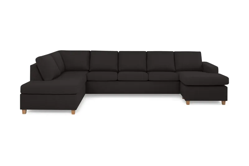 Crazy 5-sits Vänstervänd U-formad X-Large Soffa med Divan och Schäslong i Tyg - Antracit (Art.nr 155494) — Basic Home