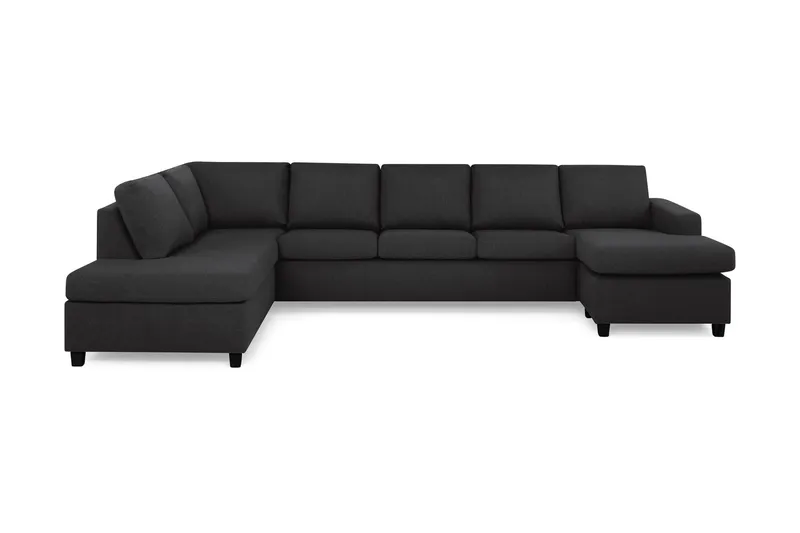 Crazy 5-sits Vänstervänd U-formad X-Large Soffa med Divan och Schäslong i Tyg - Antracit (Art.nr 155495) — Basic Home