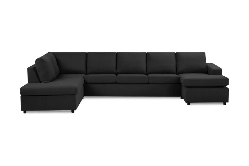 Crazy 5-sits Vänstervänd U-formad X-Large Soffa med Divan och Schäslong i Tyg - Antracit (Art.nr 1791110) — Basic Home