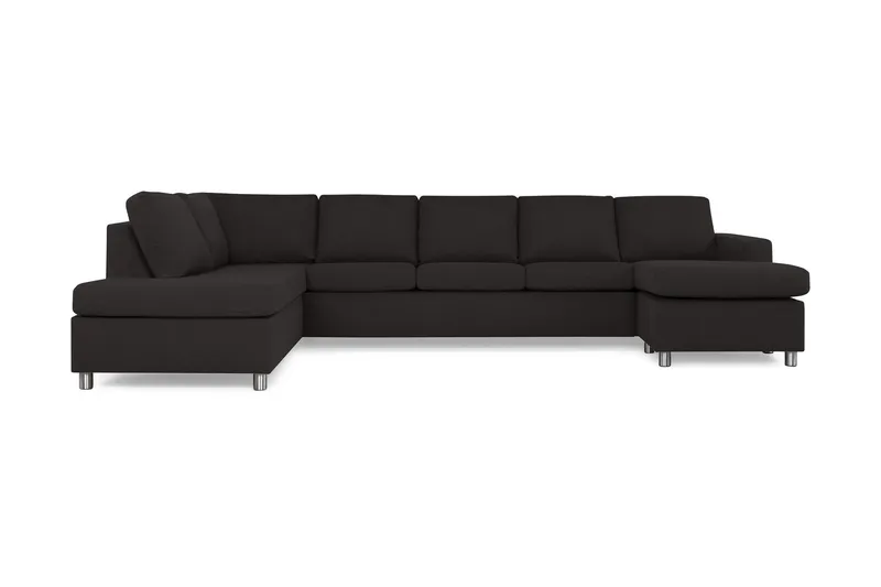 Crazy 5-sits Vänstervänd U-formad X-Large Soffa med Divan och Schäslong i Tyg - Antracit (Art.nr 139057) — Basic Home