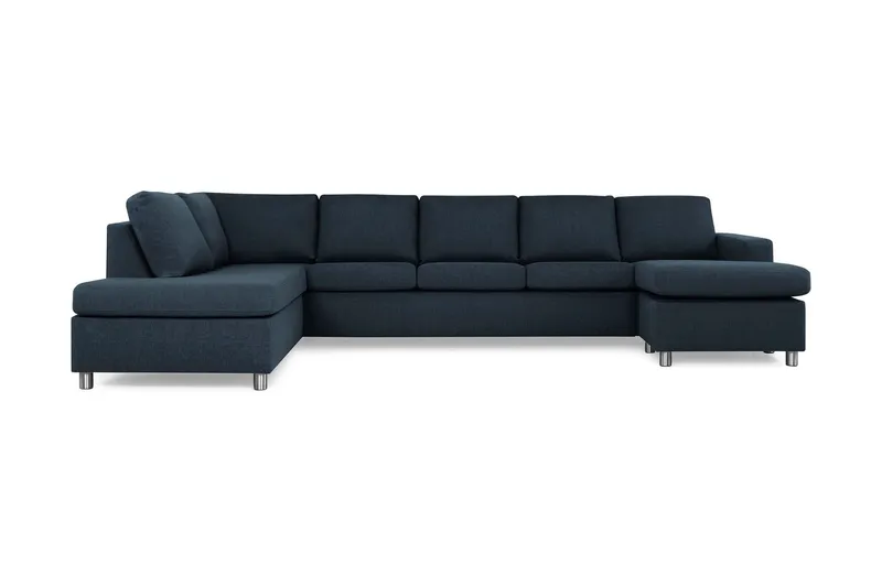 Crazy 5-sits Vänstervänd U-formad X-Large Soffa med Divan och Schäslong i Tyg - Blå (Art.nr 139284) — Blå