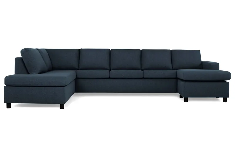 Crazy 5-sits Vänstervänd U-formad X-Large Soffa med Divan och Schäslong i Tyg - Blå (Art.nr 139506) — Blå