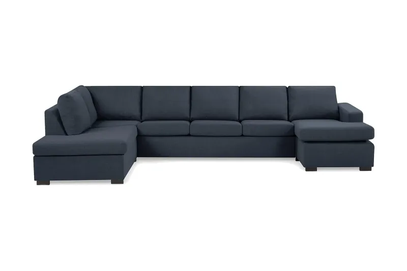Crazy 5-sits Vänstervänd U-formad X-Large Soffa med Divan och Schäslong i Tyg - Blå (Art.nr 1792248) — Blå