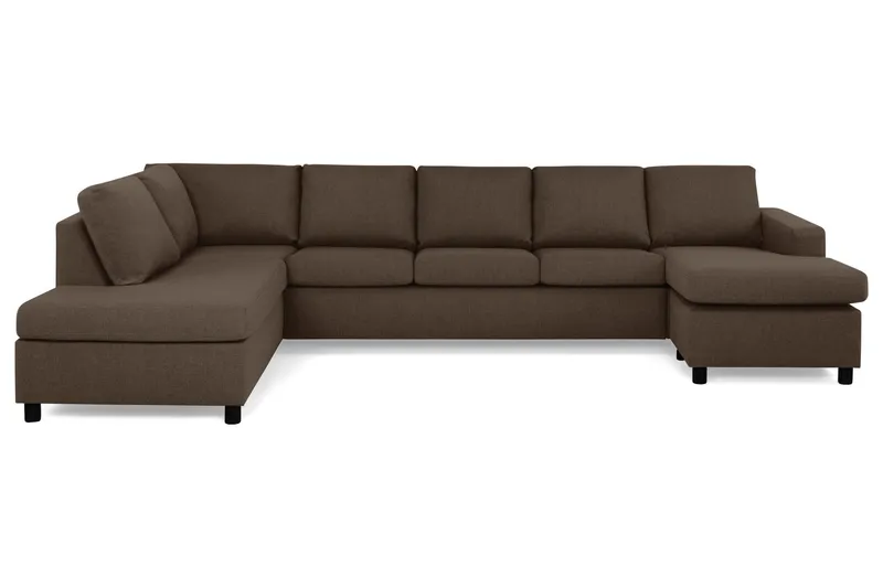 Crazy 5-sits Vänstervänd U-formad X-Large Soffa med Divan och Schäslong i Tyg - Brun (Art.nr 139505) — Brun