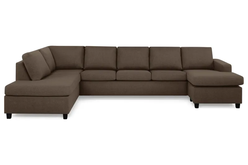 Crazy 5-sits Vänstervänd U-formad X-Large Soffa med Divan och Schäslong i Tyg - Brun (Art.nr 155606) — Brun