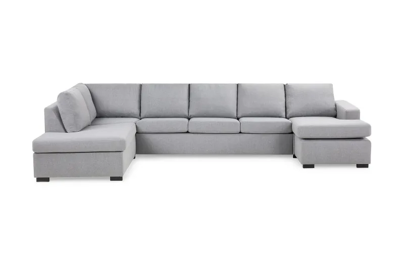 Crazy 5-sits Vänstervänd U-formad X-Large Soffa med Divan och Schäslong i Tyg - Grå (Art.nr 1791321) — Grå
