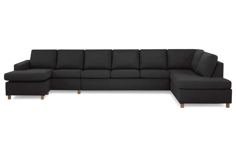 Crazy 6-sits Högervänd U-formad XX-Large Soffa med Divan och Schäslong i Tyg - Antracit (Art.nr 139315) — Antracit