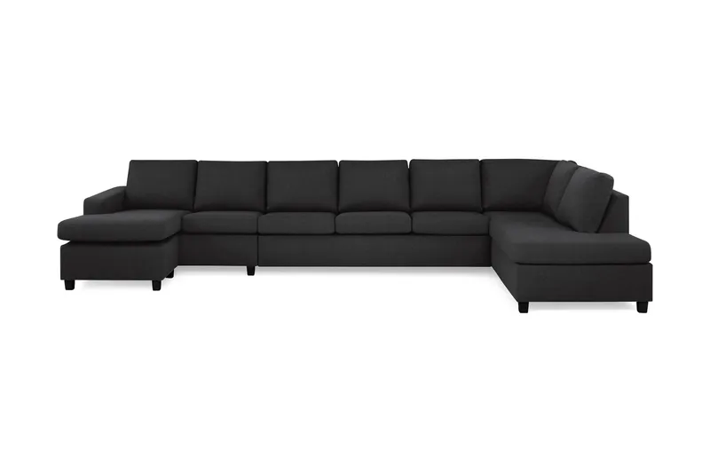Crazy 6-sits Högervänd U-formad XX-Large Soffa med Divan och Schäslong i Tyg - Antracit (Art.nr 155479) — Antracit