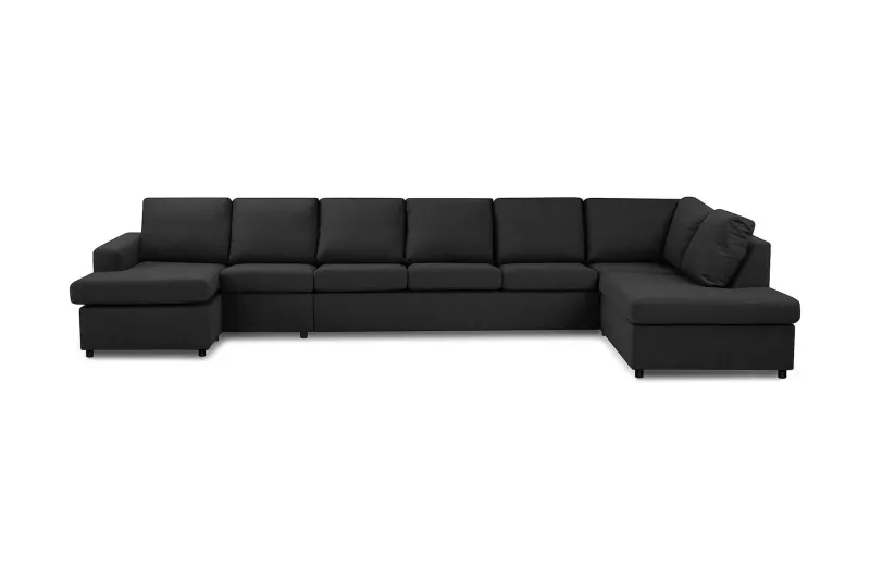 Crazy 6-sits Högervänd U-formad XX-Large Soffa med Divan och Schäslong i Tyg - Antracit (Art.nr 1792150) — Antracit