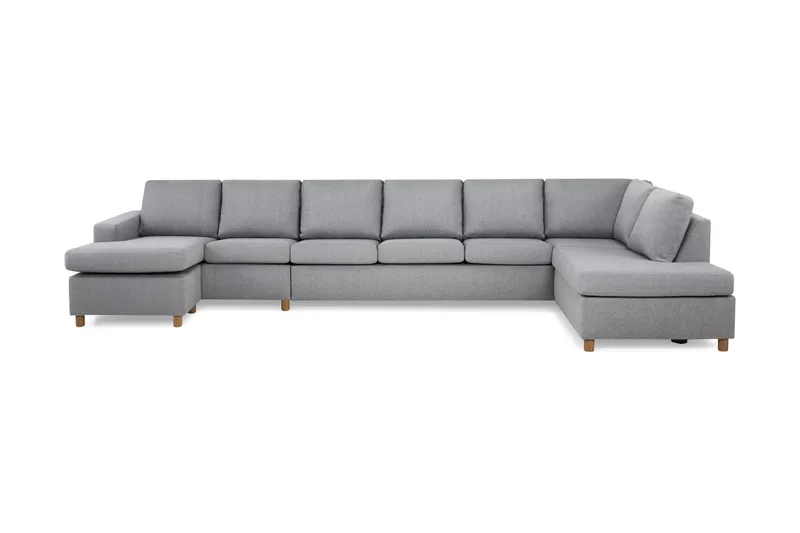 Crazy 6-sits Högervänd U-formad XX-Large Soffa med Divan och Schäslong i Tyg - Grå (Art.nr 139318) — Grå