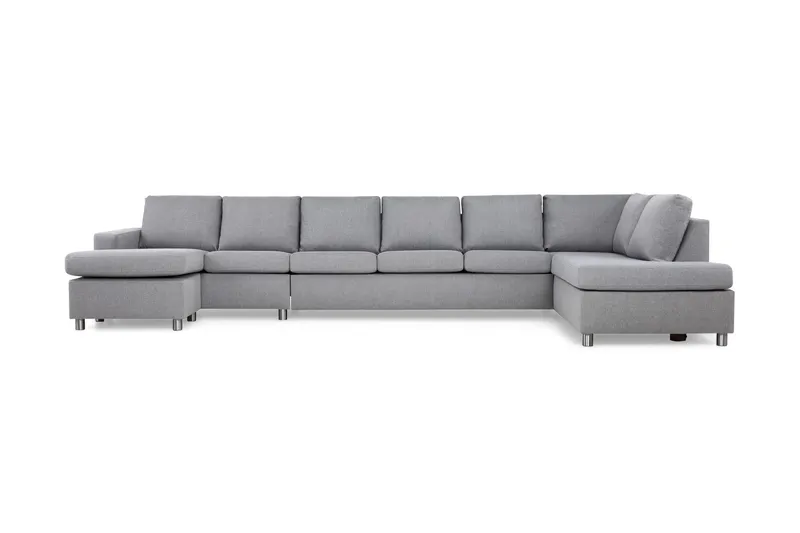 Crazy 6-sits Högervänd U-formad XX-Large Soffa med Divan och Schäslong i Tyg - Grå (Art.nr 139540) — Grå