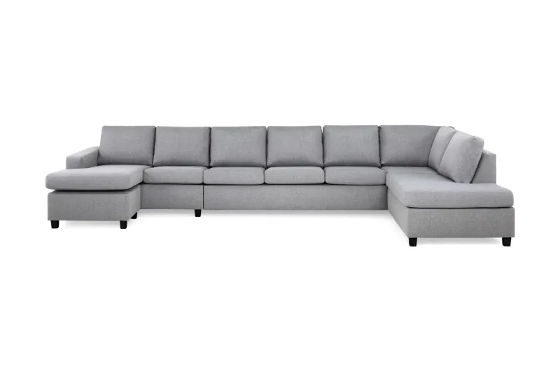Crazy 6-sits Högervänd U-formad XX-Large Soffa med Divan och Schäslong i Tyg - Grå (Art.nr 155662) — Grå