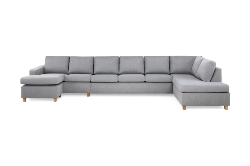Crazy 6-sits Högervänd U-formad XX-Large Soffa med Divan och Schäslong i Tyg - Grå (Art.nr 155663) — Grå