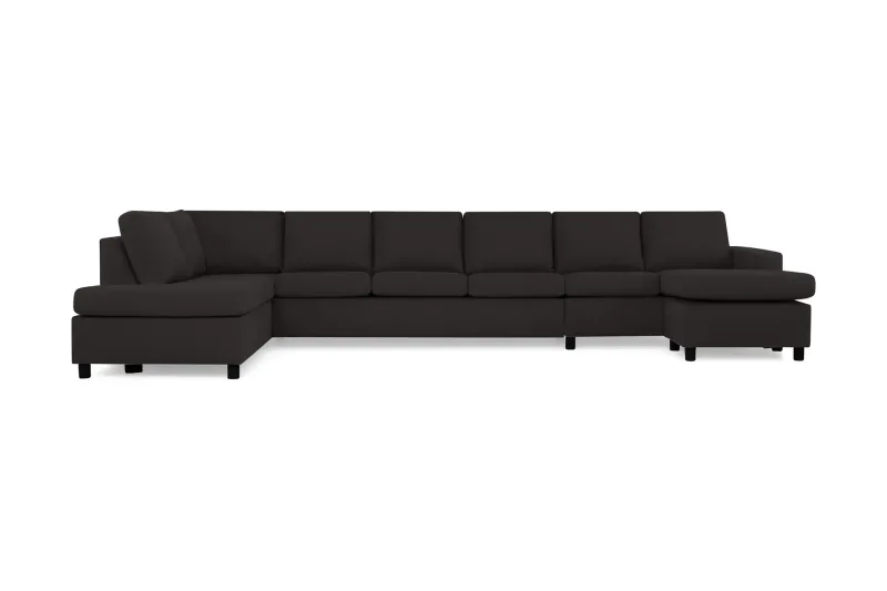 Crazy 6-sits Vänstervänd U-formad XX-Large Soffa med Divan och Schäslong i Tyg - Antracit (Art.nr 139531) — Basic Home
