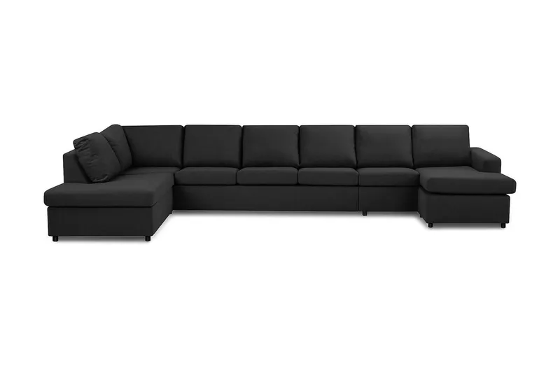 Crazy 6-sits Vänstervänd U-formad XX-Large Soffa med Divan och Schäslong i Tyg - Antracit (Art.nr 1792174) — Basic Home