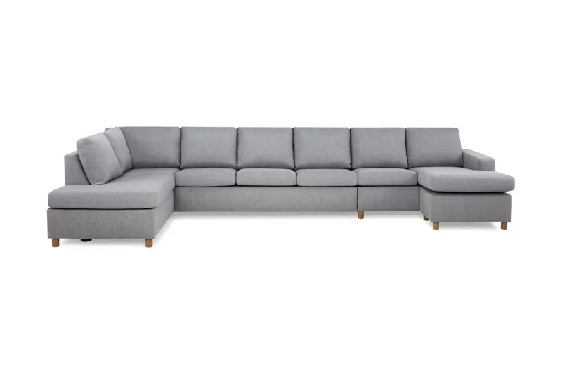 Crazy 6-sits Vänstervänd U-formad XX-Large Soffa med Divan och Schäslong i Tyg - Grå (Art.nr 139312) — Grå
